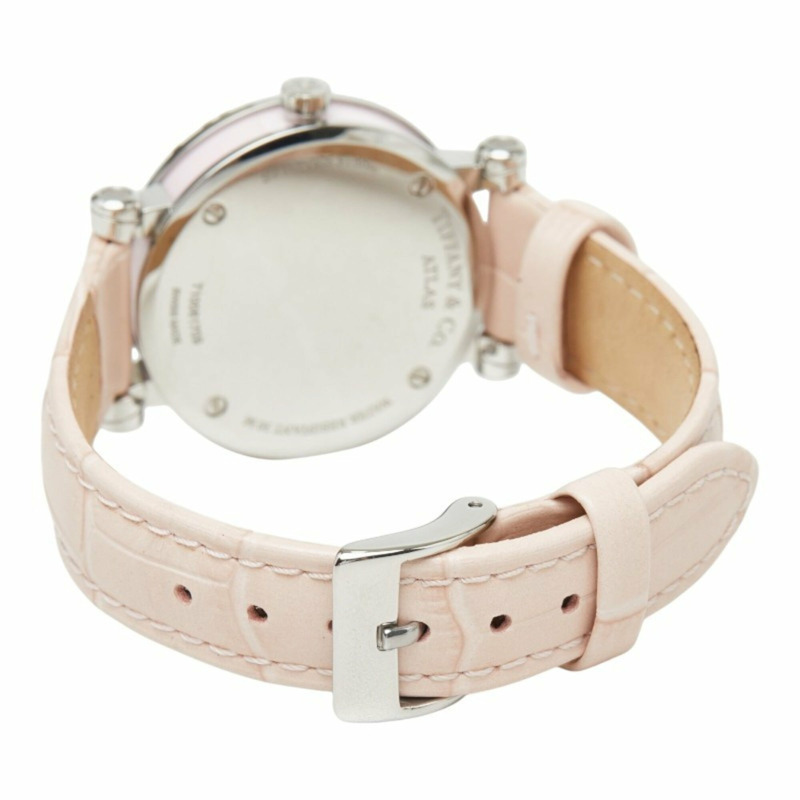 Tiffany & Co.) Atlas 女士腕錶 Z1300.11.11A31A41A 石英粉紅錶盤不鏽鋼皮革陶瓷錶帶-4