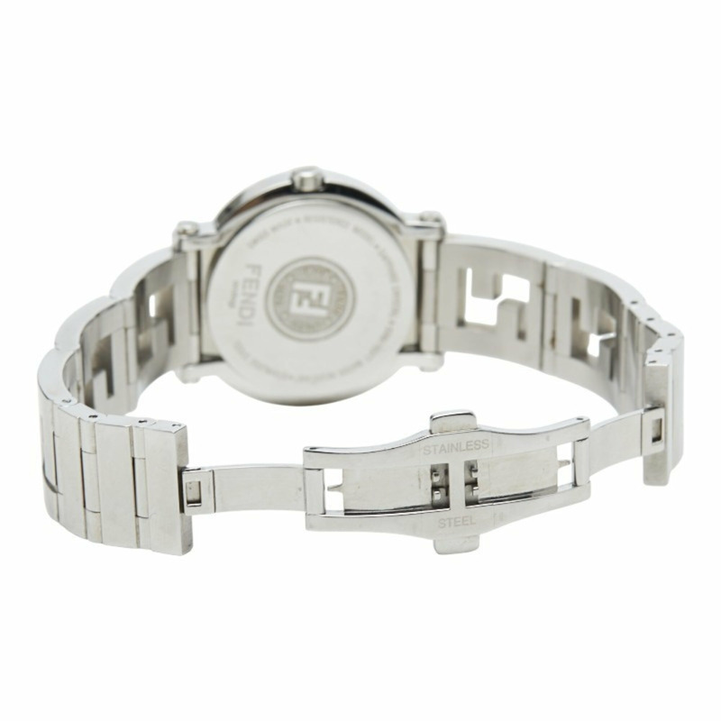 Fendi Orologi 雙指針 Quadro 腕錶 6100L 石英錶 灰色錶盤 不鏽鋼 女士 FENDI-4