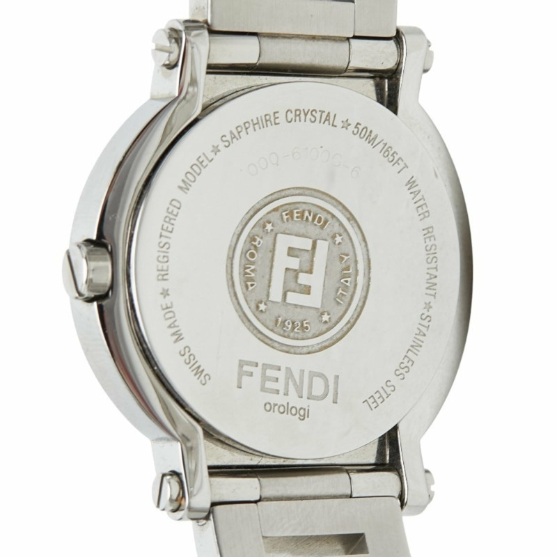 Fendi Orologi 雙指針 Quadro 腕錶 6100L 石英錶 灰色錶盤 不鏽鋼 女士 FENDI-5
