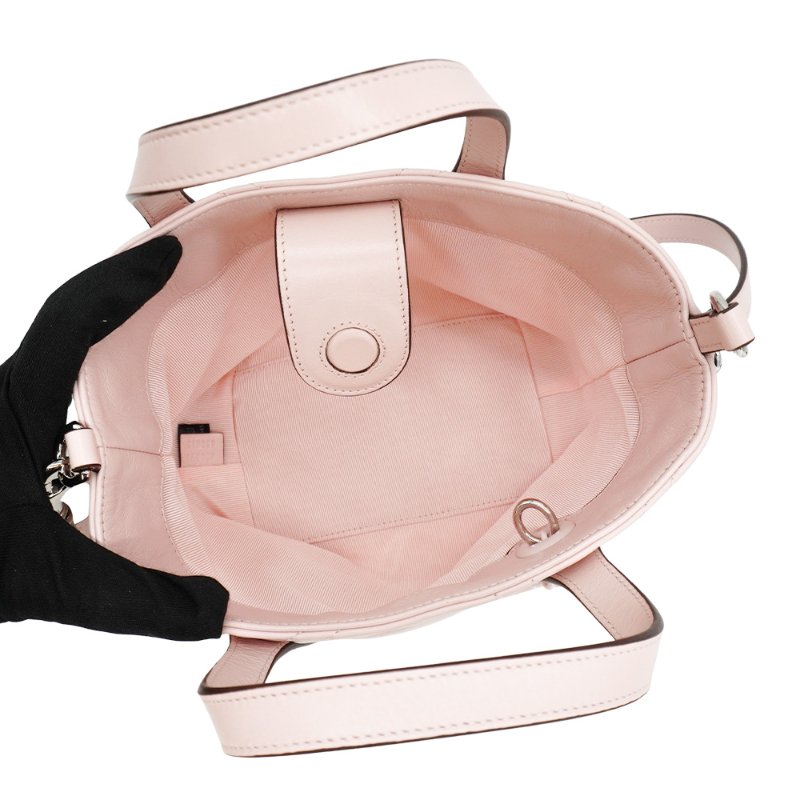 Gucci 展示品 Marmont 衍縫納帕牛皮手提/斜背兩用包(855391-櫻花粉)-4