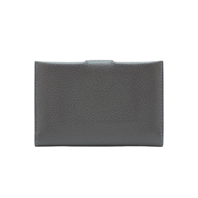 Hermes 展示品 R.M.S Evercolor牛皮銀釦卡包(石板灰)-2