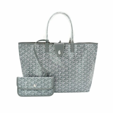 Goyard Saint Louis PM 印花帆布手提托特包(灰)