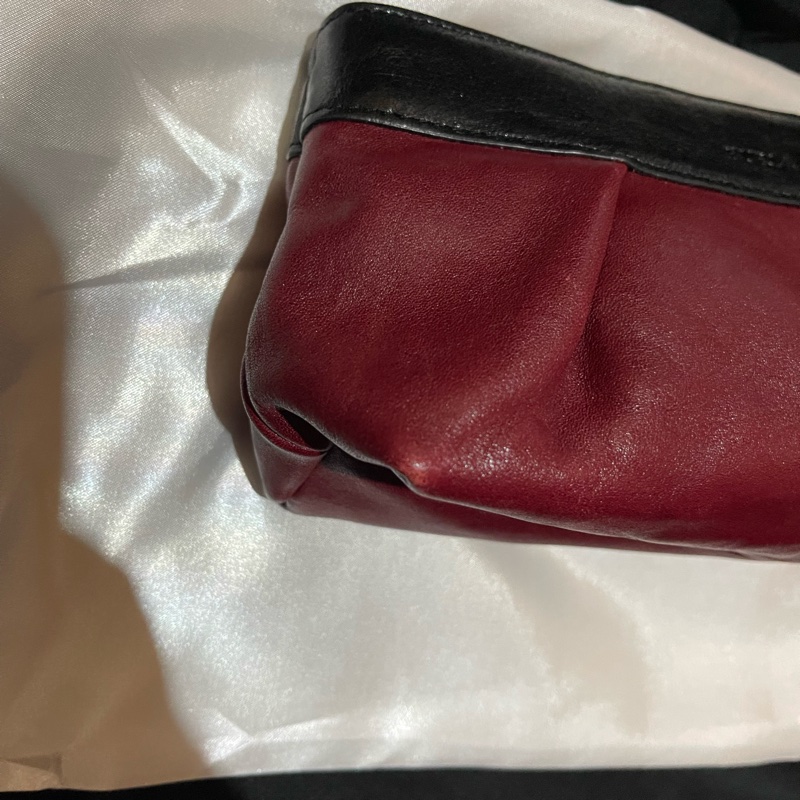 FURLA酒紅色化妝包 手拿包-11