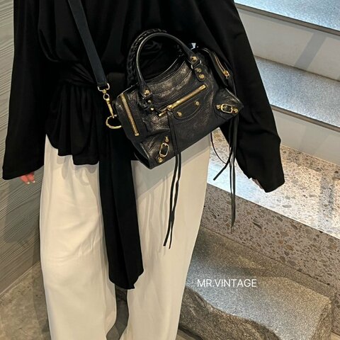 🏷Balenciaga 迷你機車包(黑金)