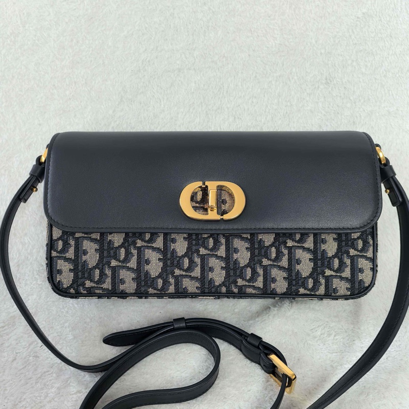 99新 ✨Dior 迪奧 蒙田 30 Montaigne AVE 鏈條包 拼皮老花單肩包斜背包 金扣❤️正品-1