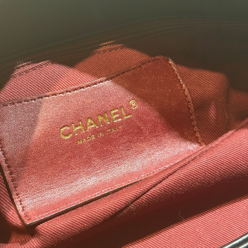 Vintage Chanel香奈兒2010限定/黑色金扣保齡球包/鏈條單肩腋下包-20