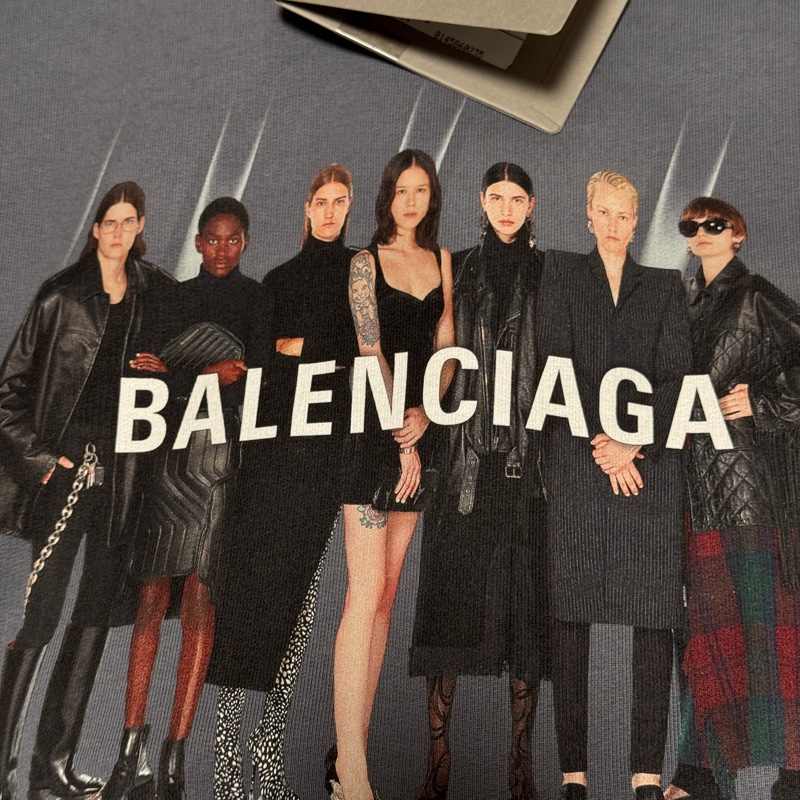 Balenciaga巴黎世家 人像Logo印花休閒連帽 衛衣 寬松版型-3