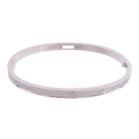 CARTIER 18K白金Love Bracelet Full Diamonds Small Model鑽石手鐲