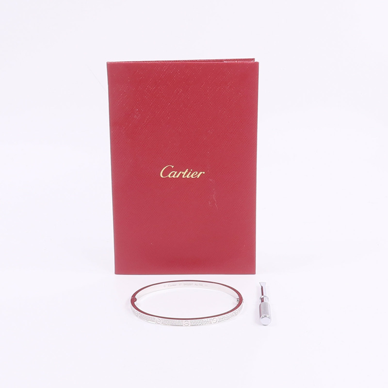 CARTIER 18K白金Love Bracelet Full Diamonds Small Model鑽石手鐲-7