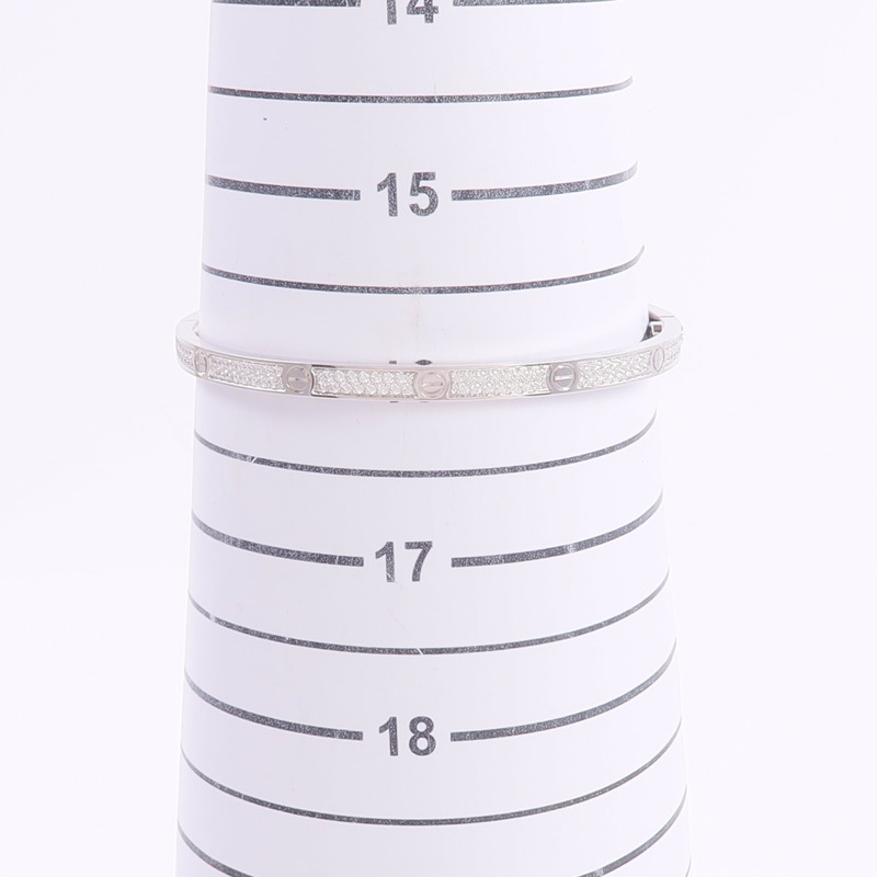 CARTIER 18K白金Love Bracelet Full Diamonds Small Model鑽石手鐲-8