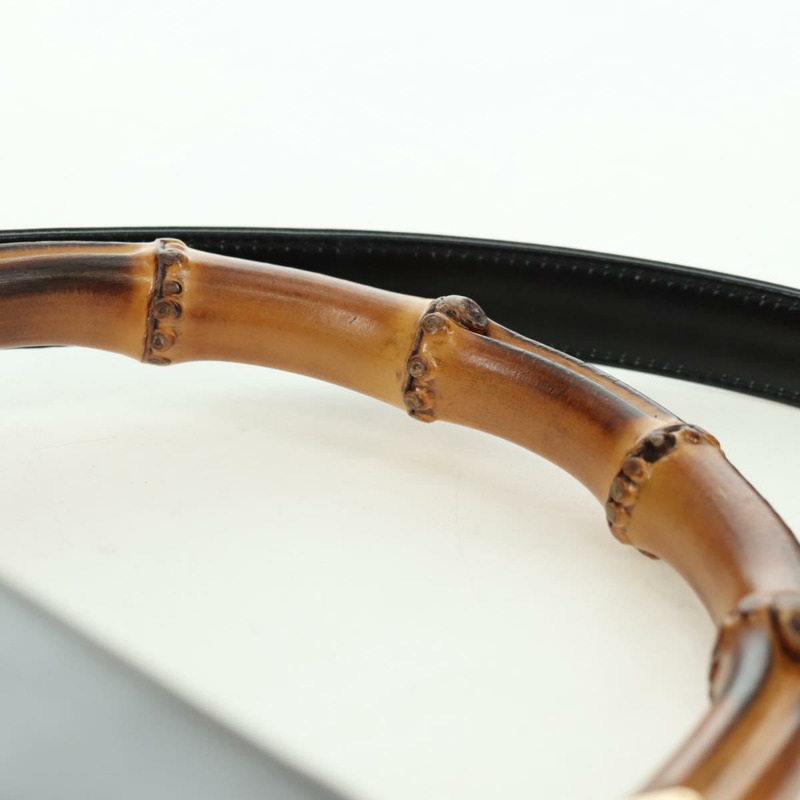 【日本直送】GUCCI 竹節手提包 皮革 兩用 黑色 金色 000 1364 0633 正品 180208V-13