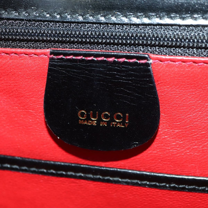 【日本直送】GUCCI 竹節手提包 皮革 兩用 黑色 金色 000 1364 0633 正品 180208V-21