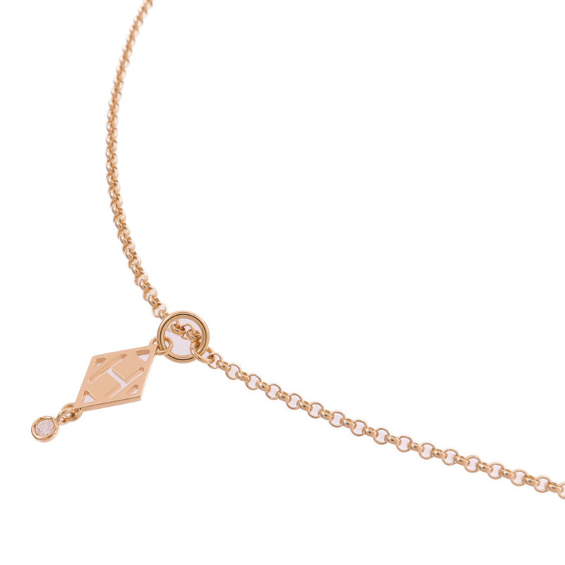 HERMES 18K玫瑰金Pendentif Gambade H鑽石項鍊-2