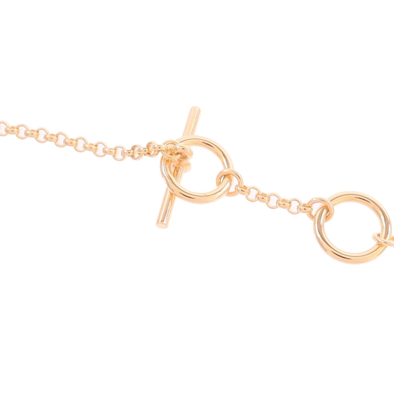 HERMES 18K玫瑰金Pendentif Gambade H鑽石項鍊-4