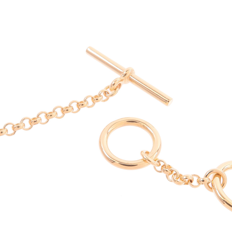 HERMES 18K玫瑰金Pendentif Gambade H鑽石項鍊-5
