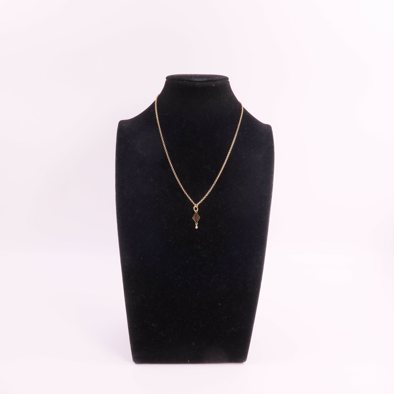 HERMES 18K玫瑰金Pendentif Gambade H鑽石項鍊-8