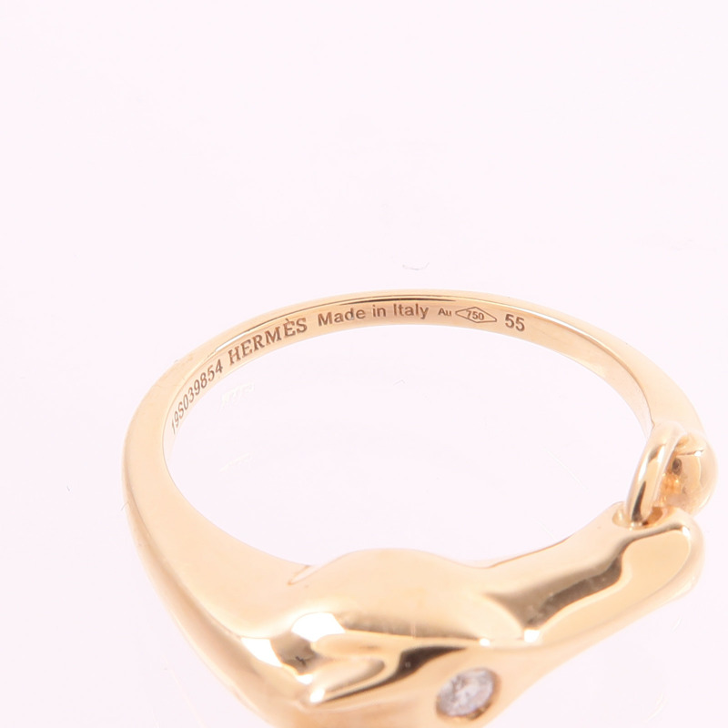 HERMES 18K玫瑰金Galop Ring鑽石戒指-4