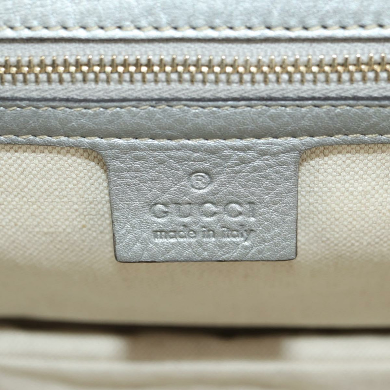 【日本直送】GUCCI 竹節手提包 皮革 兩用 金銀 254884 正品 181218V-21