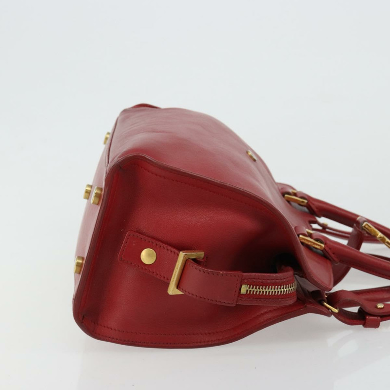 【日本直送】SAINT LAURENT Baby Kabas 手提包 真皮 兩用 紅色 金色 正品 180845A-2