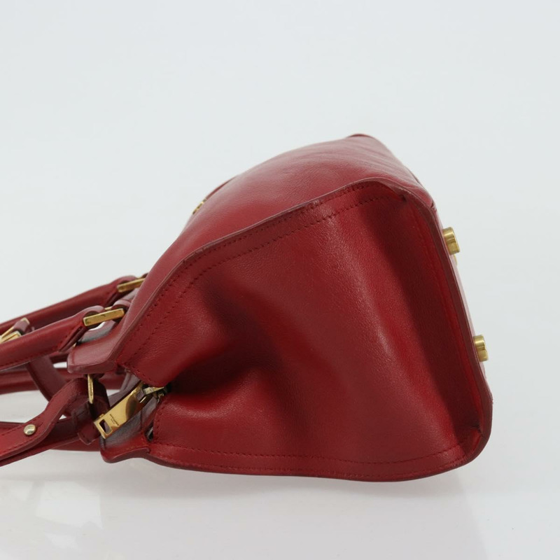 【日本直送】SAINT LAURENT Baby Kabas 手提包 真皮 兩用 紅色 金色 正品 180845A-3