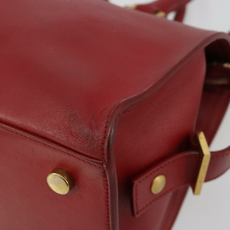 【日本直送】SAINT LAURENT Baby Kabas 手提包 真皮 兩用 紅色 金色 正品 180845A-8