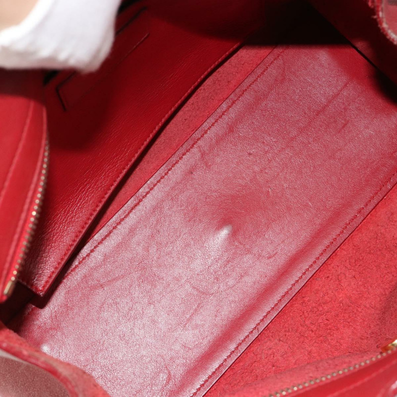 【日本直送】SAINT LAURENT Baby Kabas 手提包 真皮 兩用 紅色 金色 正品 180845A-10