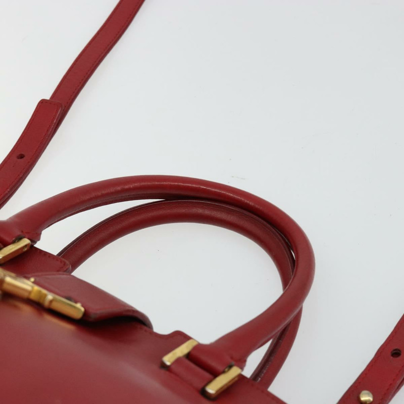 【日本直送】SAINT LAURENT Baby Kabas 手提包 真皮 兩用 紅色 金色 正品 180845A-13