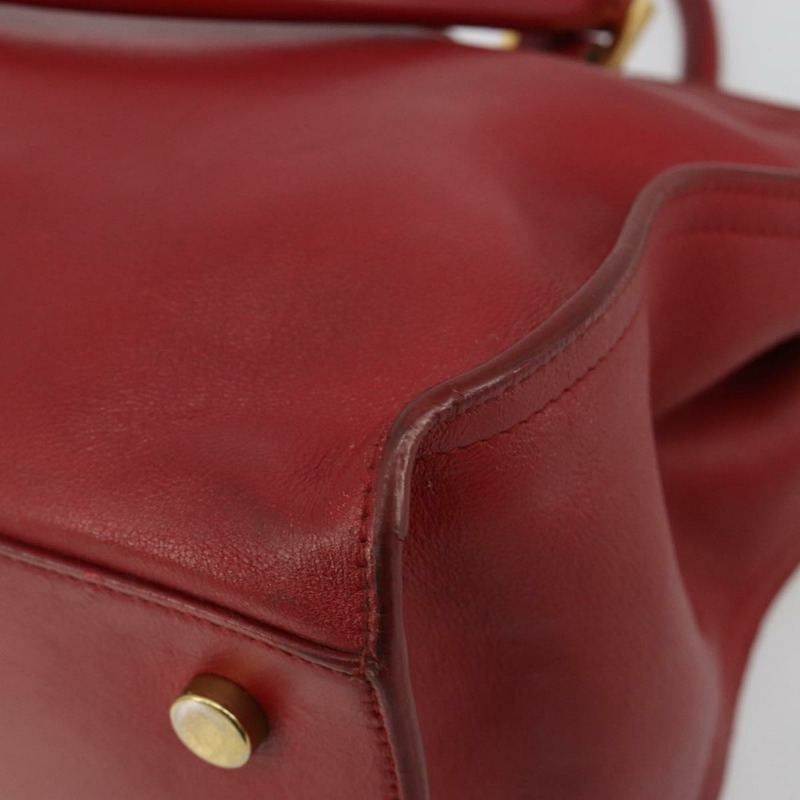 【日本直送】SAINT LAURENT Baby Kabas 手提包 真皮 兩用 紅色 金色 正品 180845A-16