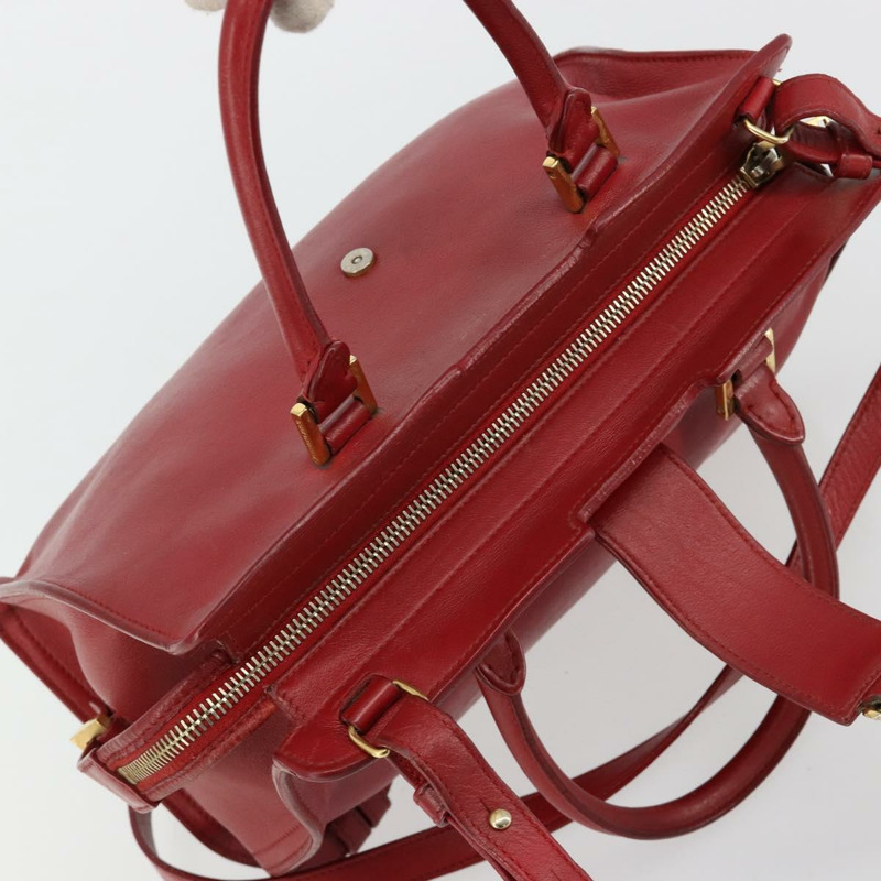 【日本直送】SAINT LAURENT Baby Kabas 手提包 真皮 兩用 紅色 金色 正品 180845A-19