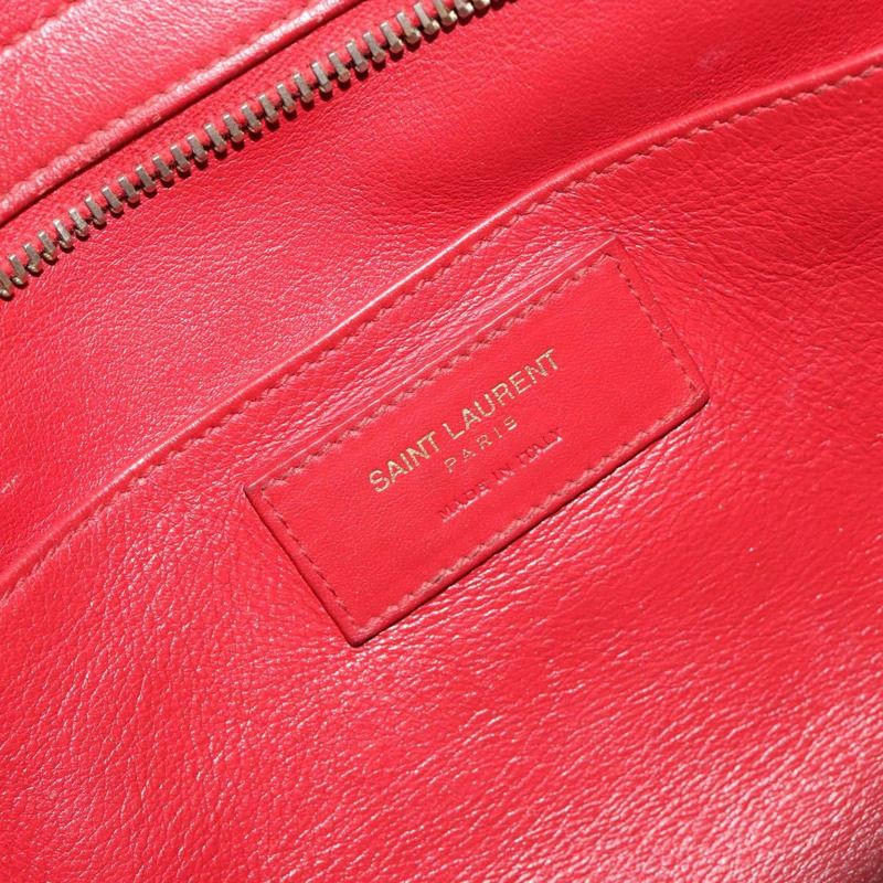 【日本直送】SAINT LAURENT Baby Kabas 手提包 真皮 兩用 紅色 金色 正品 180845A-20
