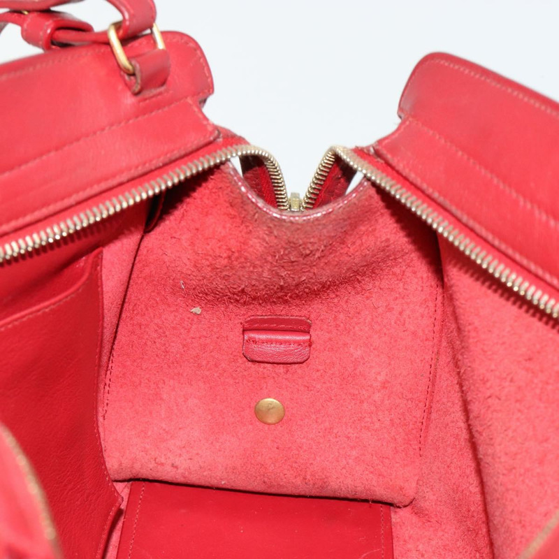 【日本直送】SAINT LAURENT Baby Kabas 手提包 真皮 兩用 紅色 金色 正品 180845A-21
