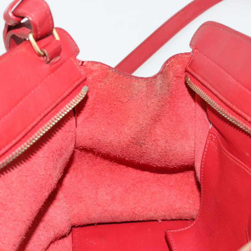 【日本直送】SAINT LAURENT Baby Kabas 手提包 真皮 兩用 紅色 金色 正品 180845A-22