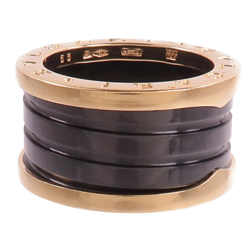 BVLGARI 18K玫瑰金/陶瓷B-zero1戒指-1