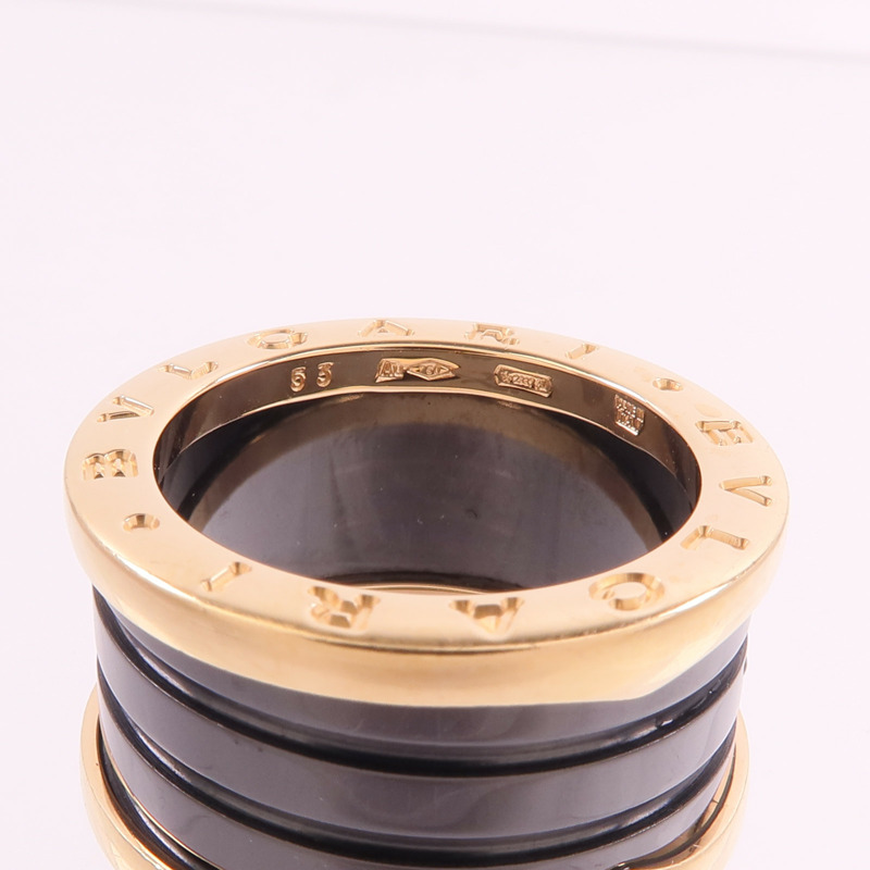 BVLGARI 18K玫瑰金/陶瓷B-zero1戒指-4