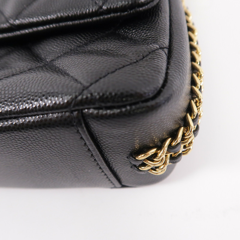 CHANEL 牛皮皮革22P Mini Flap Bag鏈帶肩背袋-11