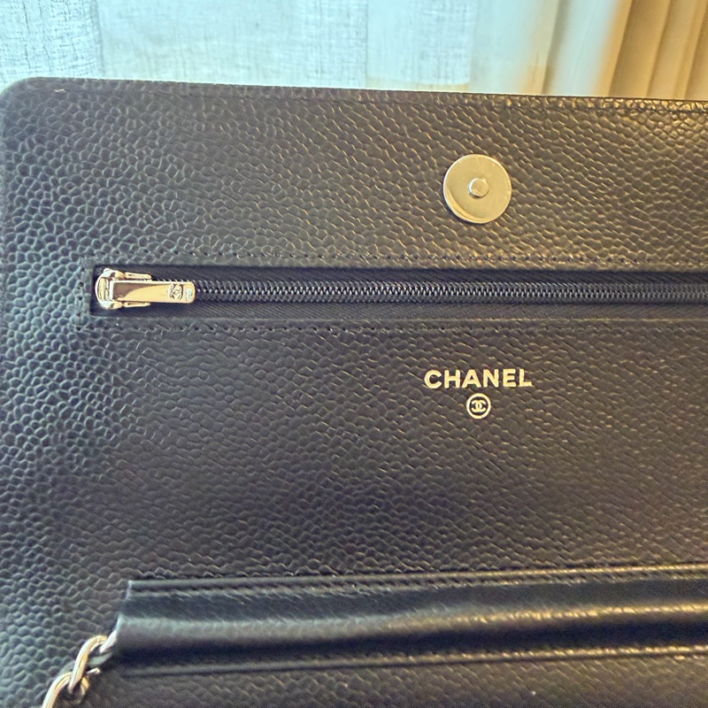 Chanel 經典WOC 黑銀荔枝牛皮 （晶片款）-10