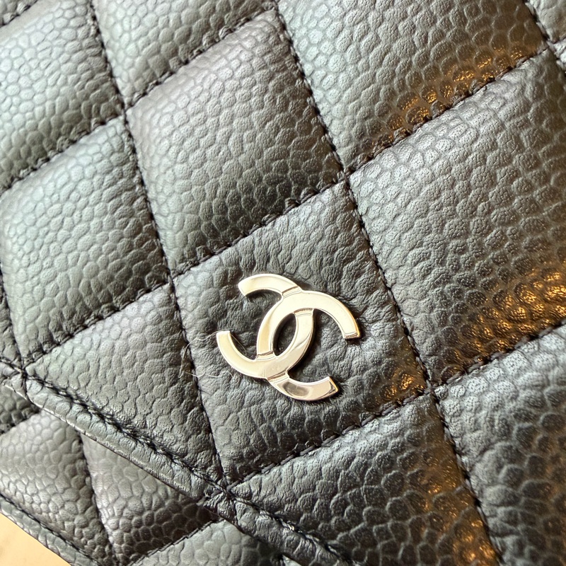 Chanel 經典WOC 黑銀荔枝牛皮 （晶片款）-13