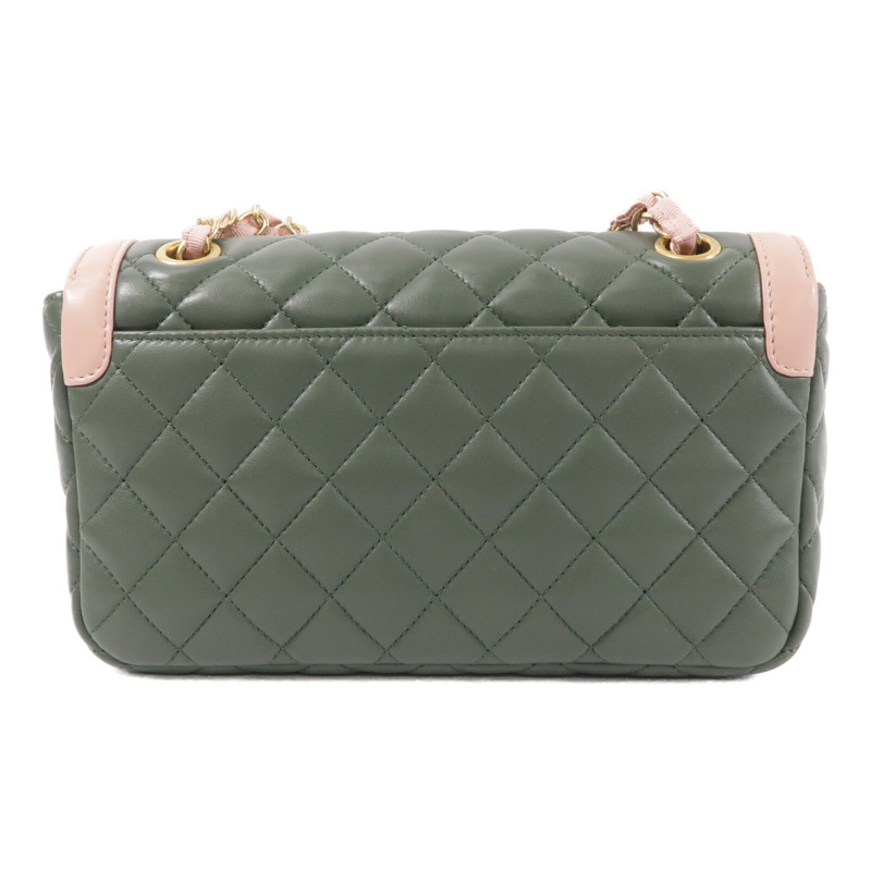 CHANEL 羊皮皮革Two-Tone Cuba Flap Bag鏈帶肩背袋-1