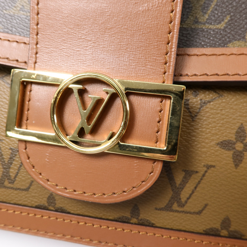 LOUIS VUITTON Monogram Reverse Dauphine MM肩背袋-6