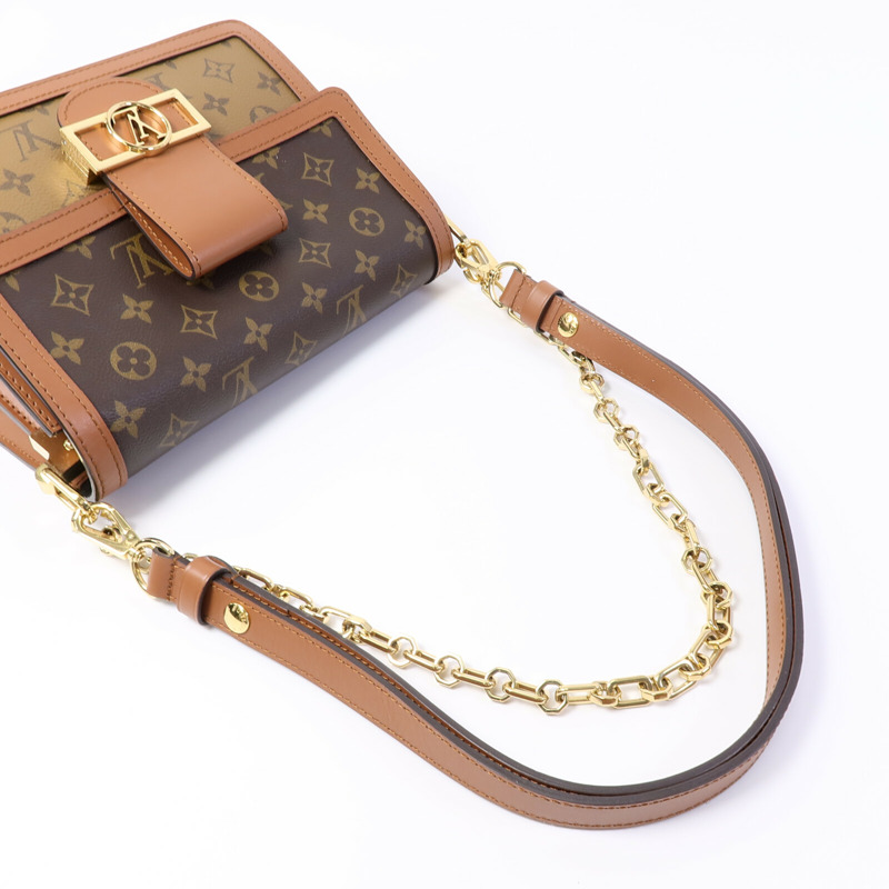 LOUIS VUITTON Monogram Reverse Dauphine MM肩背袋-7