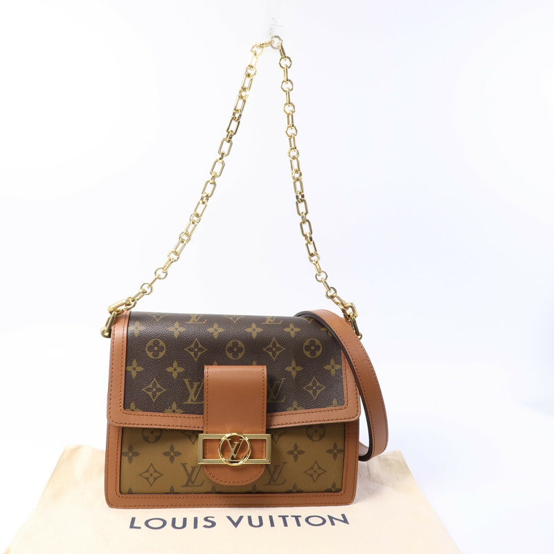 LOUIS VUITTON Monogram Reverse Dauphine MM肩背袋-8