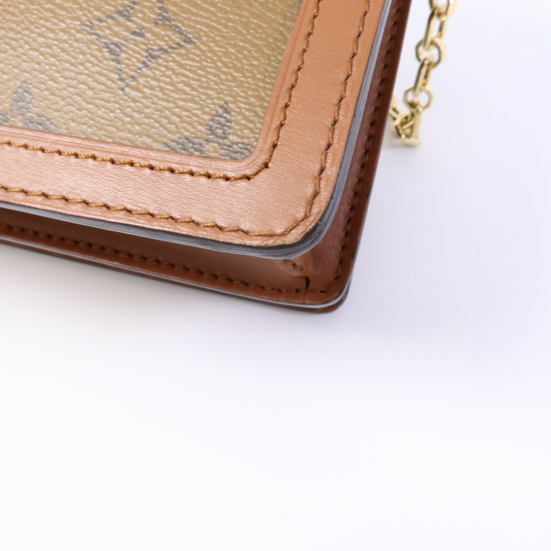 LOUIS VUITTON Monogram Reverse Dauphine MM肩背袋-9
