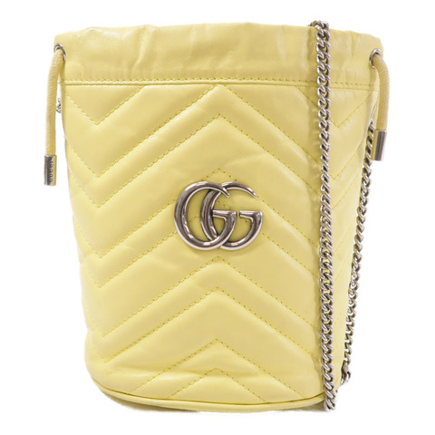 GUCCI 牛皮皮革Mini Bucket Bag鏈帶肩背袋