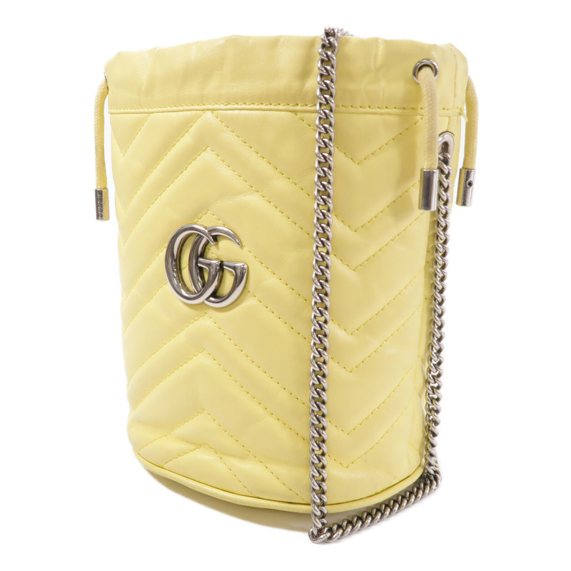 GUCCI 牛皮皮革Mini Bucket Bag鏈帶肩背袋-2