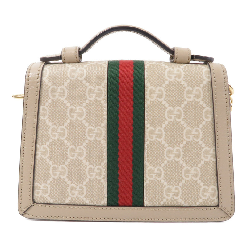 GUCCI 塗層帆布Ophidia GG Mini鏈帶手挽肩背兩用袋-1