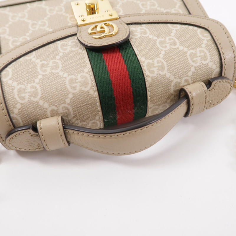 GUCCI 塗層帆布Ophidia GG Mini鏈帶手挽肩背兩用袋-8