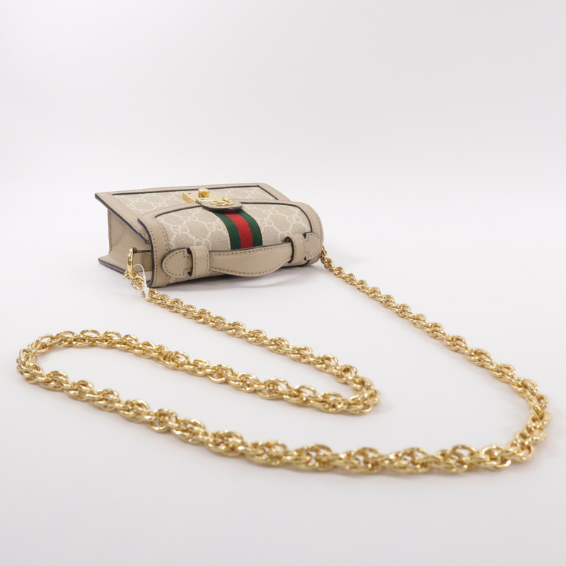 GUCCI 塗層帆布Ophidia GG Mini鏈帶手挽肩背兩用袋-9