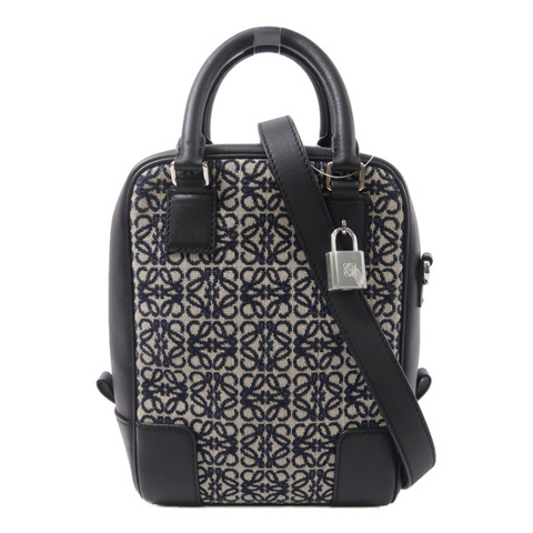 LOEWE 牛皮皮革/帆布Anagram Amazona 15手挽肩背兩用袋