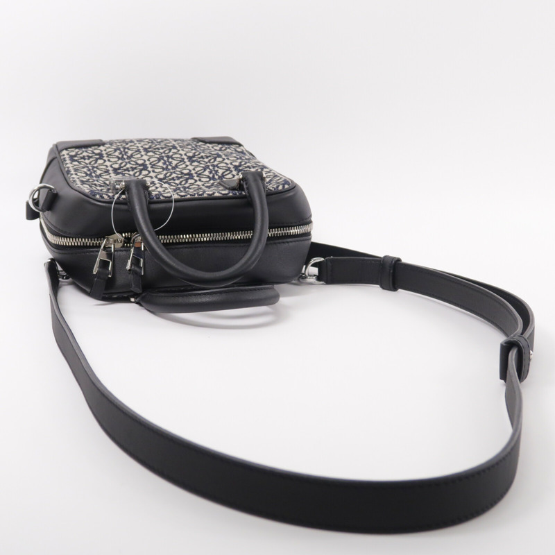 LOEWE 牛皮皮革/帆布Anagram Amazona 15手挽肩背兩用袋-7
