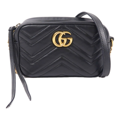 GUCCI 牛皮皮革GG Marmont Bag鏈帶肩背袋